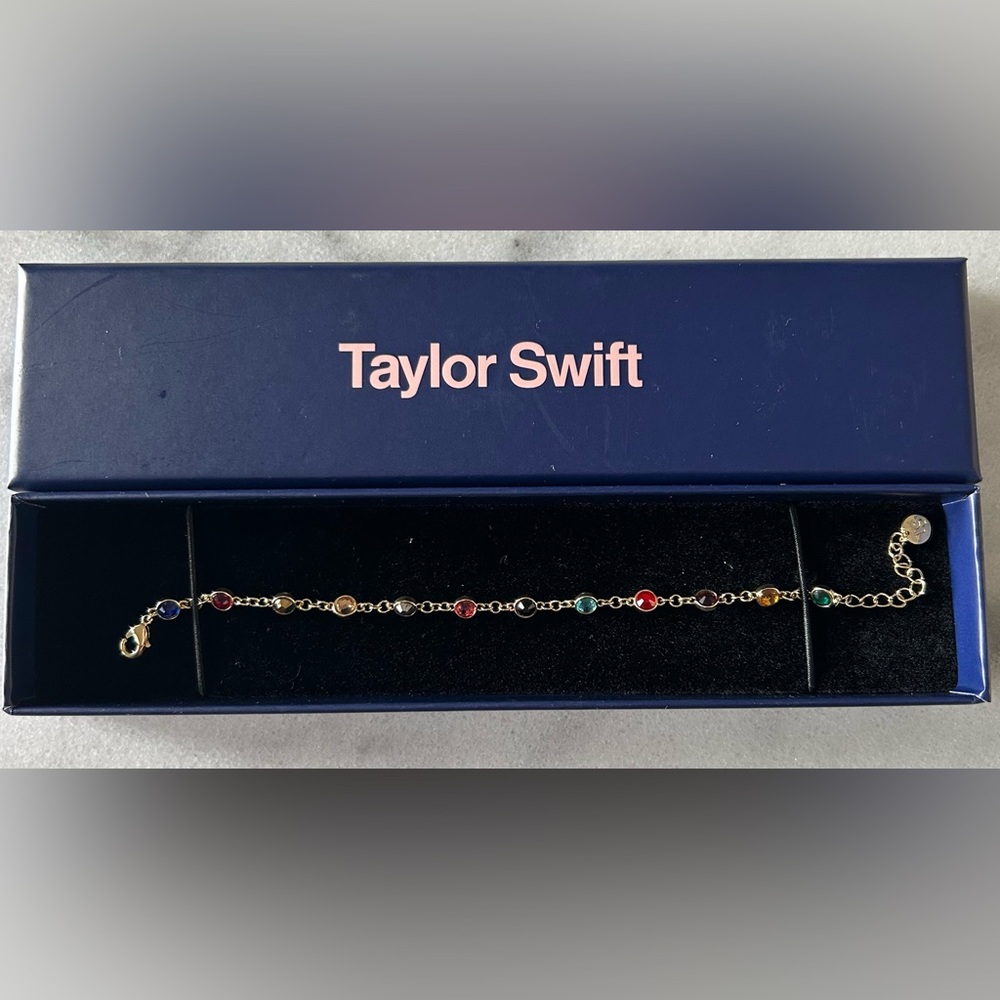 New Taylor Swift Eras Tour Gemstone Gold Bracelet
